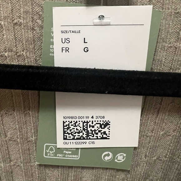 Cable knit taupe cardigan - Picture 2 of 3